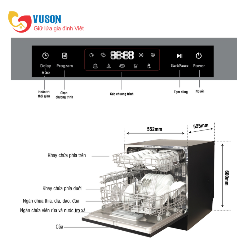 Máy rửa bát Kocher KDEU-8839