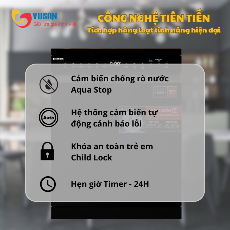 Máy rửa bát Kocher X15 SMART AI
