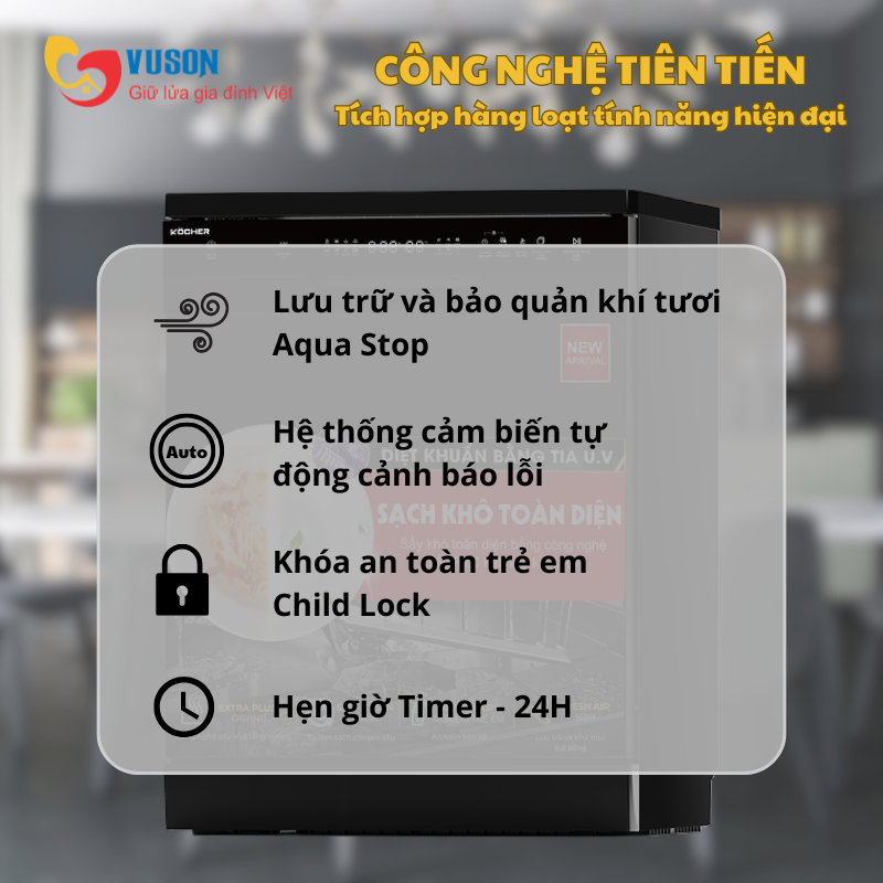Máy rửa bát Kocher X16B