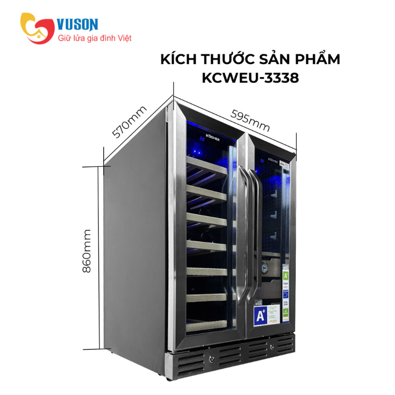 Tủ rượu vang Kocher KCWEU-3338