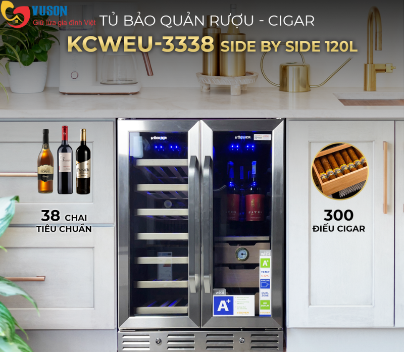 Tủ rượu vang Kocher KCWEU-3338