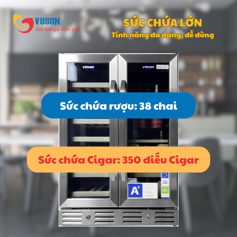 Tủ rượu vang Kocher KCWEU-3338