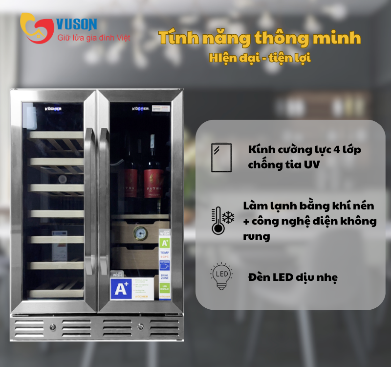Tủ rượu vang Kocher KCWEU-3338