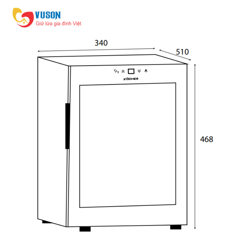 Tủ rượu vang Kocher KWEU-1012B