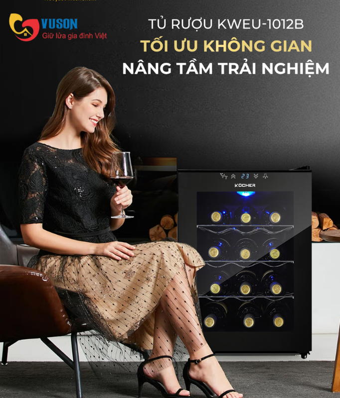Tủ rượu vang Kocher KWEU-1012B