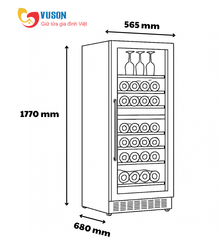 Tủ rượu vang Kocher KWEU-11126B