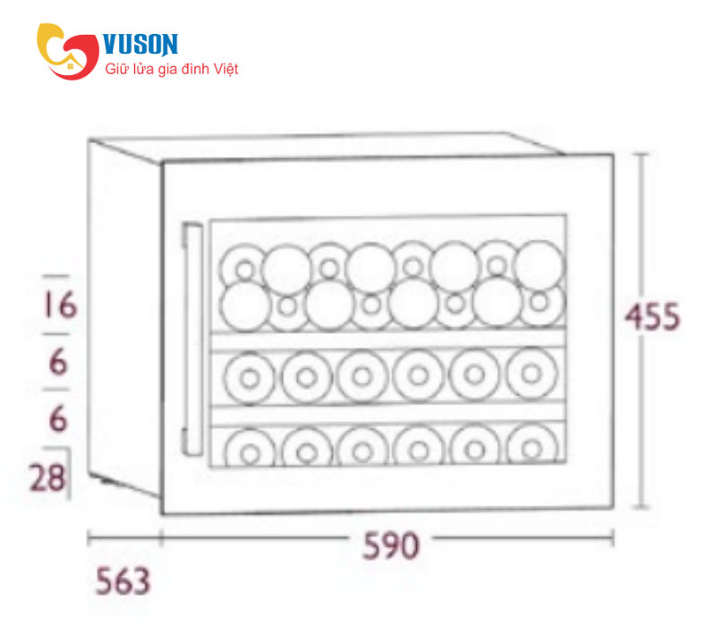 Tủ rượu vang Kocher KWEU-1128B