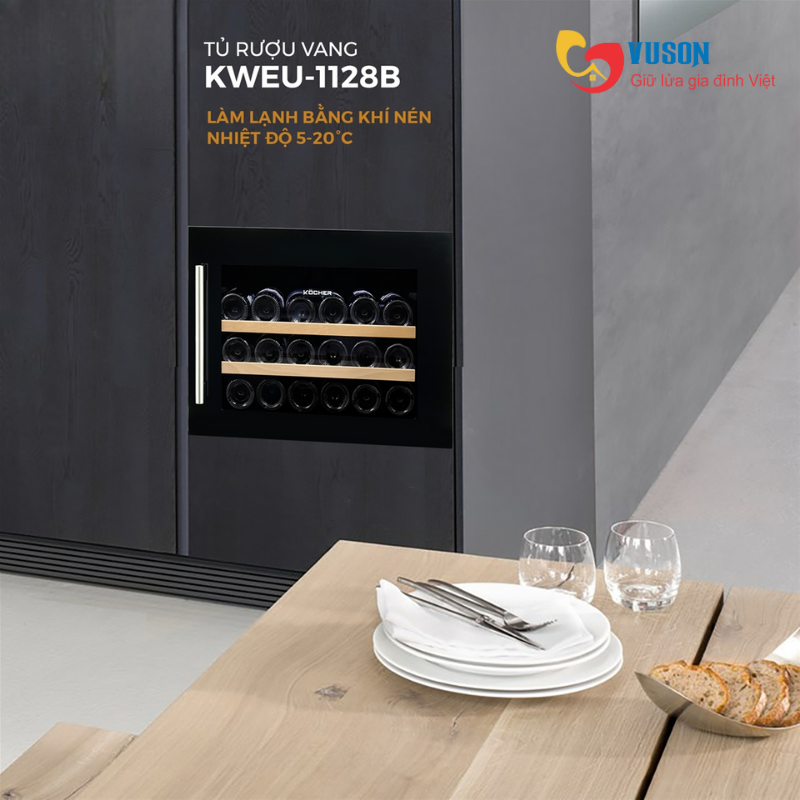 Tủ rượu vang Kocher KWEU-1128B
