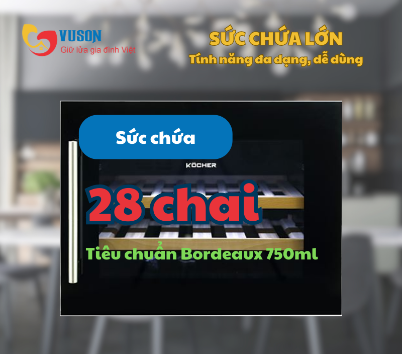 Tủ rượu vang Kocher KWEU-1128B