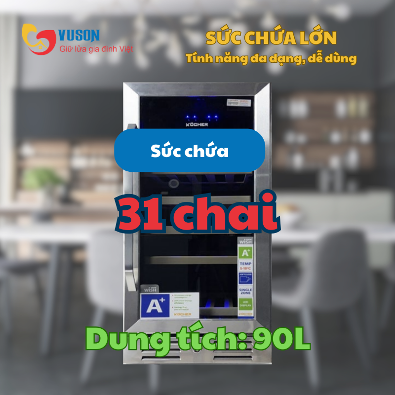 Tủ rượu vang Kocher KWEU-1131B