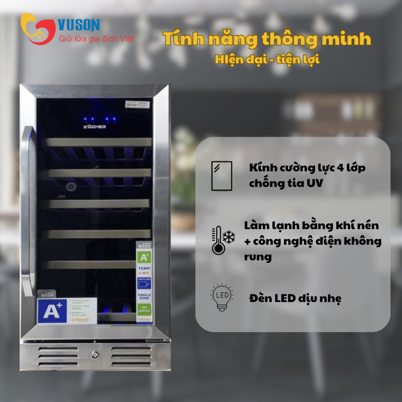 Tủ rượu vang Kocher KWEU-1131B