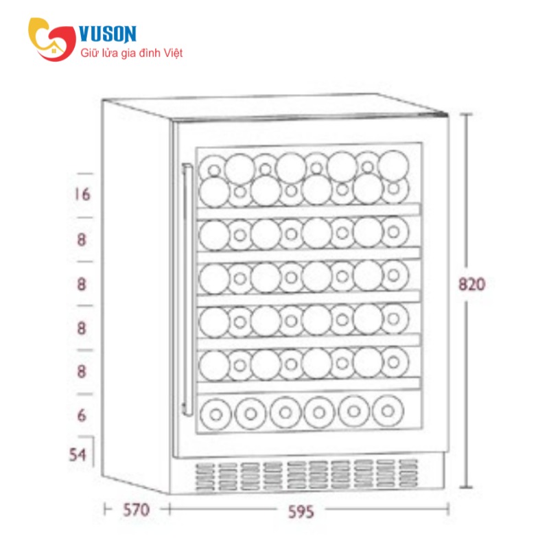 Tủ rượu vang Kocher KWEU-1156B