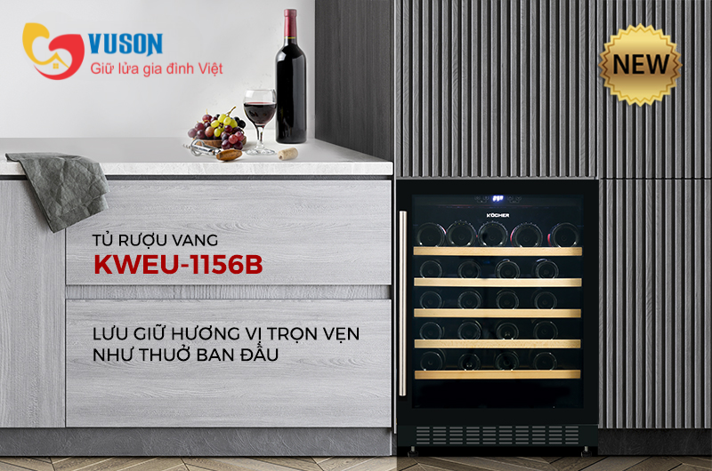 Tủ rượu vang Kocher KWEU-1156B