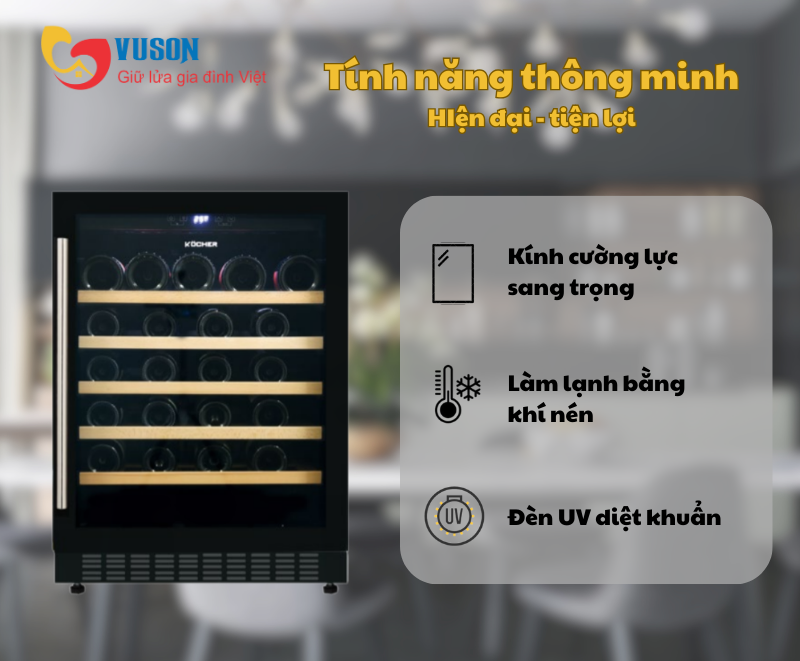 Tủ rượu vang Kocher KWEU-1156B