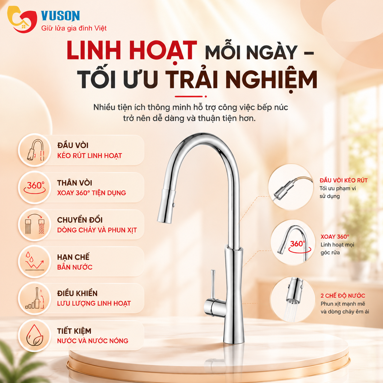 Vòi rửa bát Kocher LUX S01