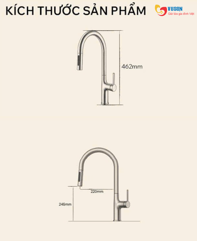 Vòi rửa bát Kocher S304