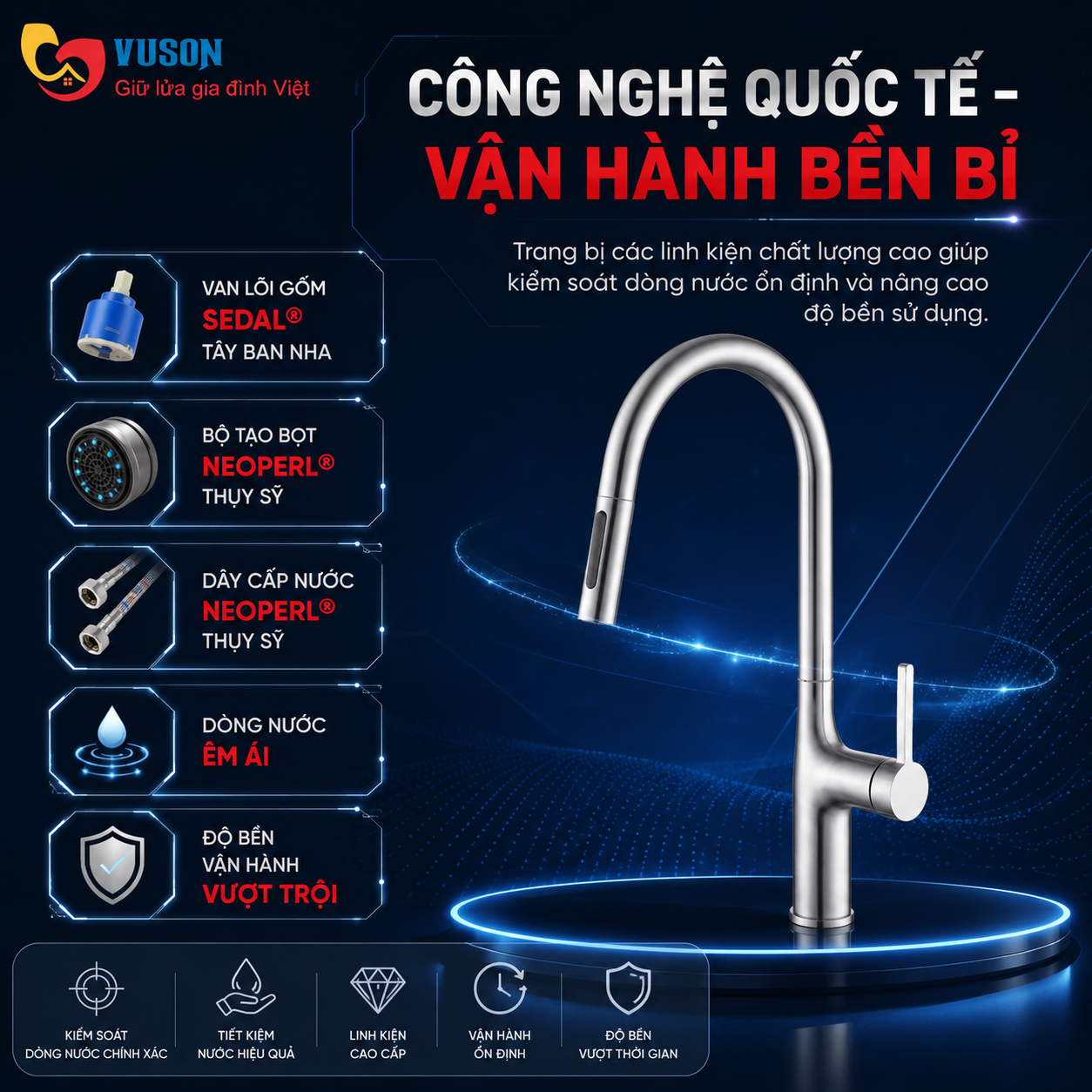 Vòi rửa bát Kocher S304