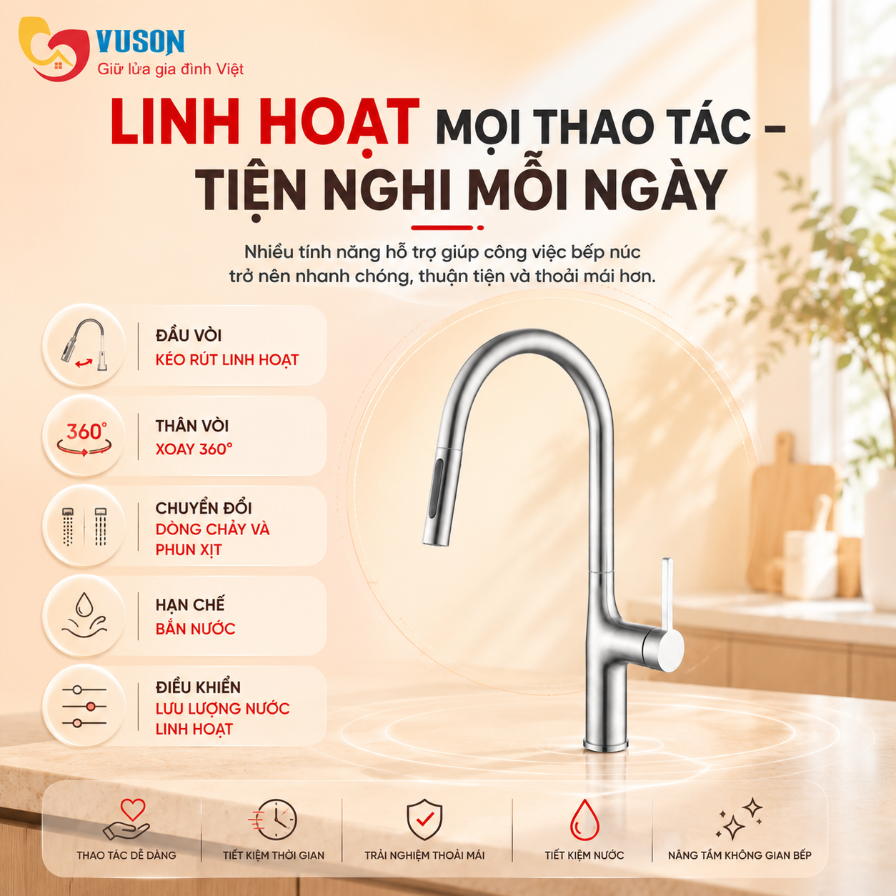 Vòi rửa bát Kocher S304