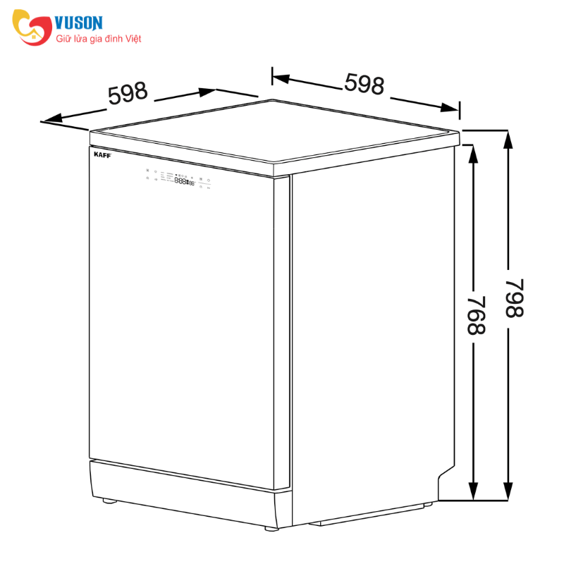 Máy rửa bát độc lập KAFF KF-S17805B LUX