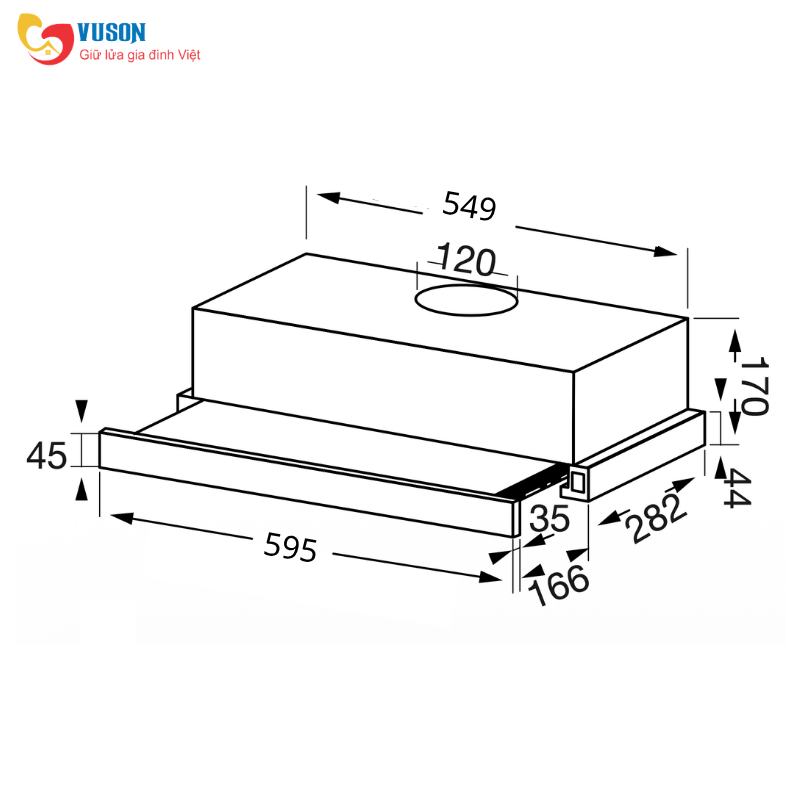 Máy hút mùi âm tủ KAFF KF-TL60SH