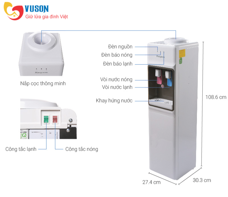 Cây nước nóng lạnh Kangaroo KG36A3