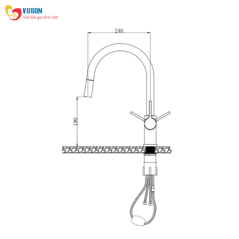 Vòi rửa bát Konox Alto Smart Chrome