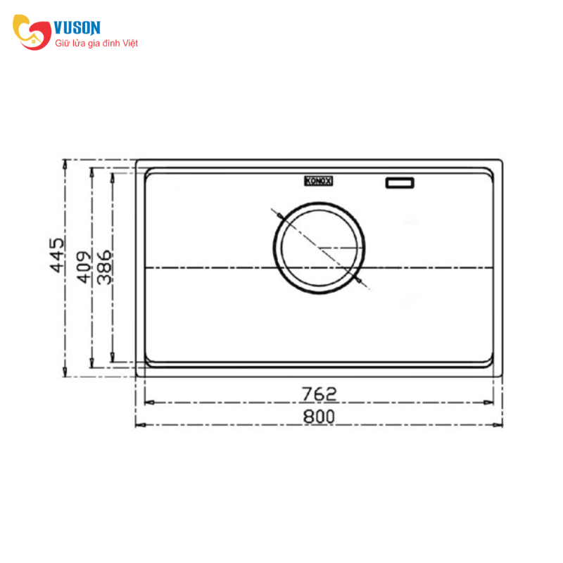 Chậu rửa bát chống xước Workstation Sink Konox Dekor 8044SU
