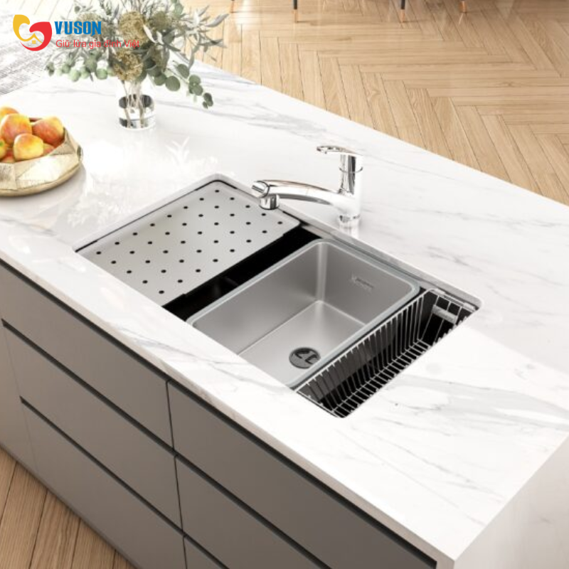 Chậu rửa bát chống xước Workstation Sink Konox Dekor 8044SU