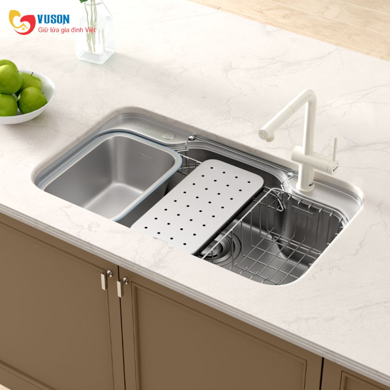 Chậu rửa bát chống xước Workstation Sink Konox Dekor 8048SU