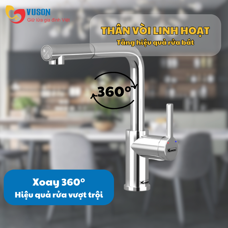 Vòi rửa bát Konox Lumo Smart Chrome