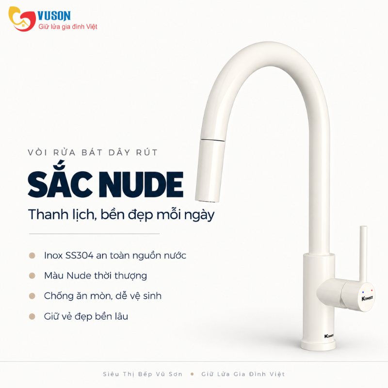 Vòi rửa bát Konox Reno Smart Nude