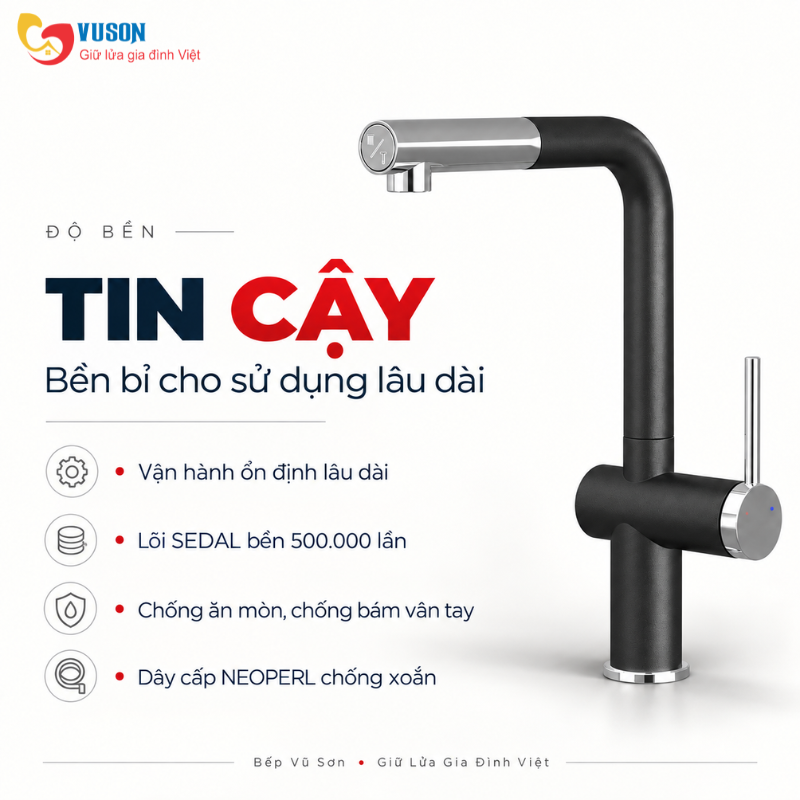 Vòi rửa bát dây rút Konox Stream Smart Black