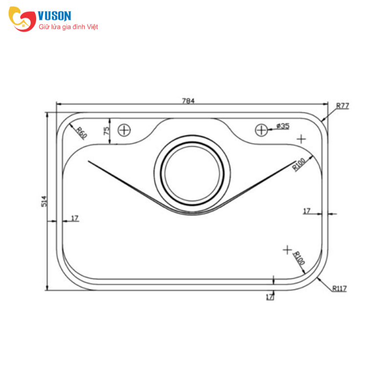 Chậu rửa bát phong cách Nhật chống xước Konox Tari Smart 7851