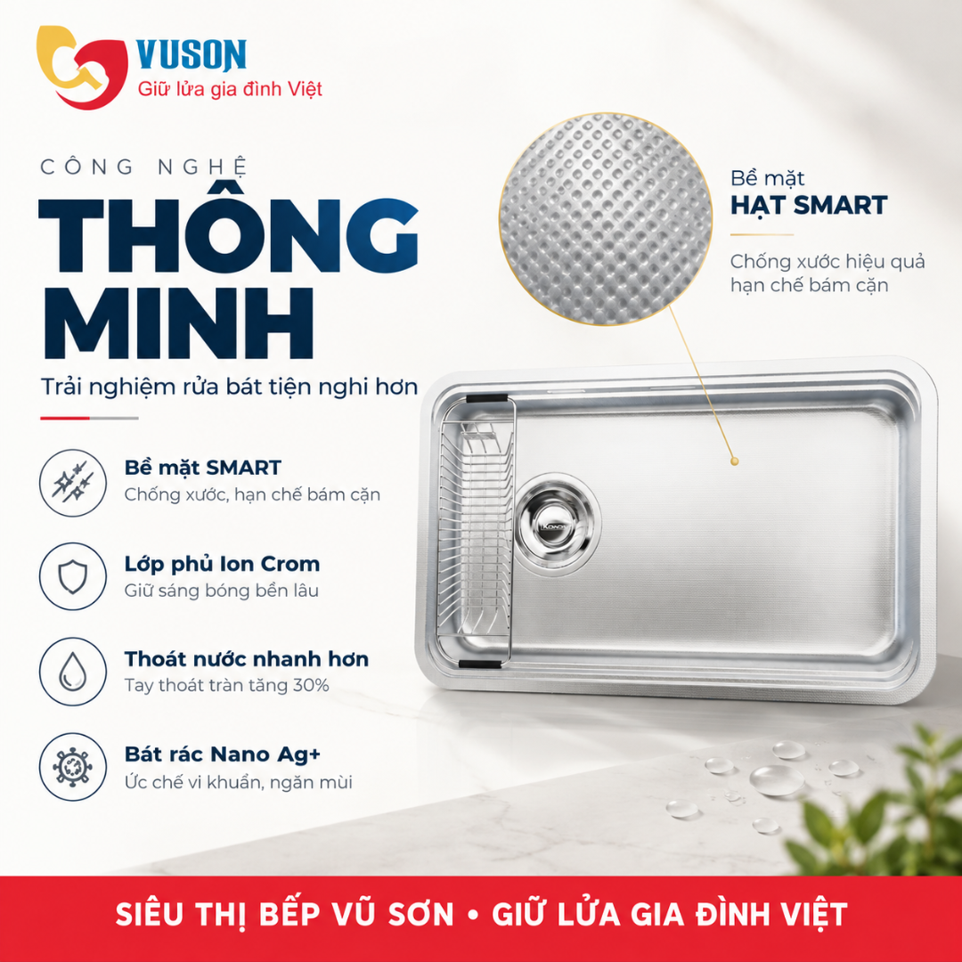 Chậu rửa bát chống xước Konox Tari Smart 8047PP -L