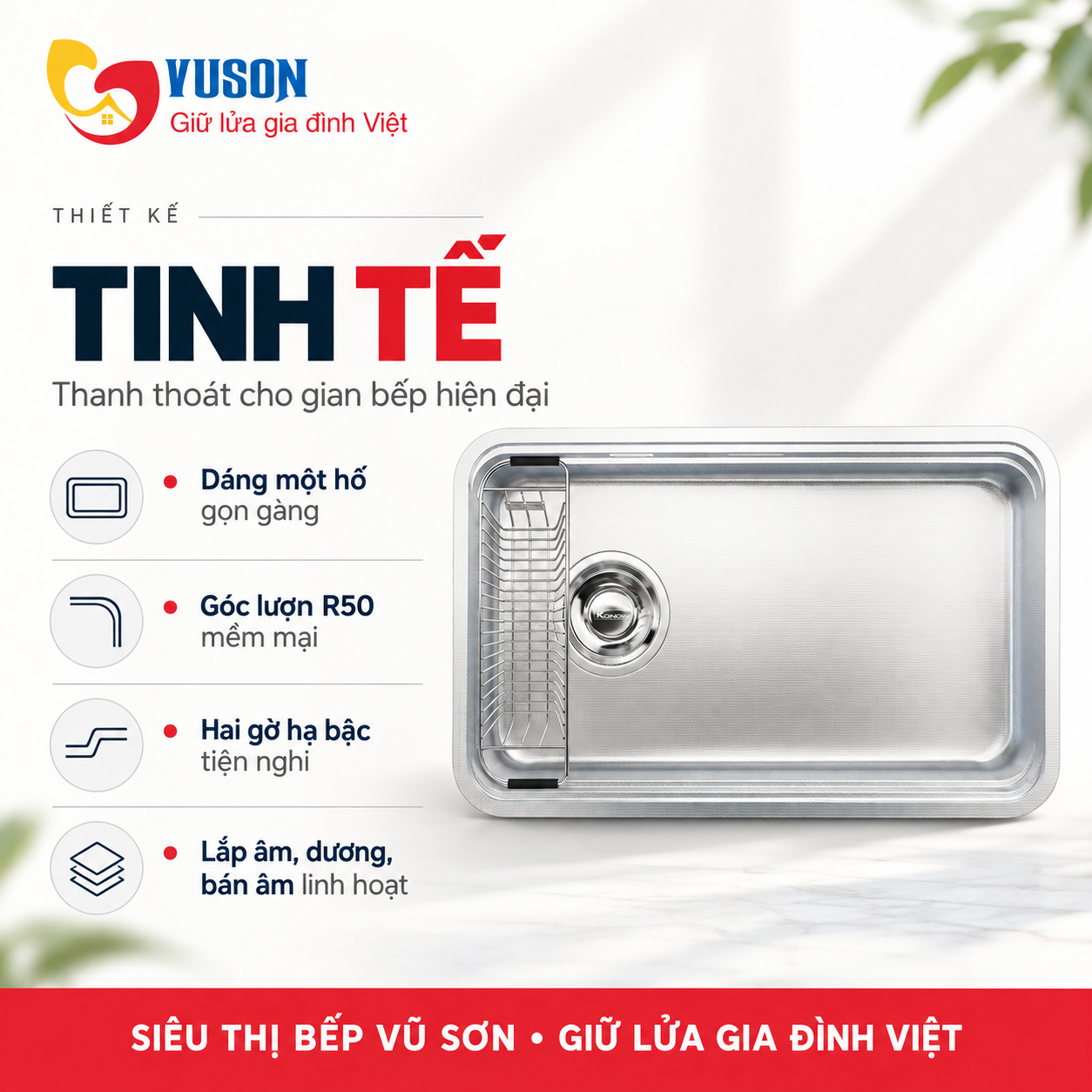 Chậu rửa bát chống xước Konox Tari Smart 8047PP -L