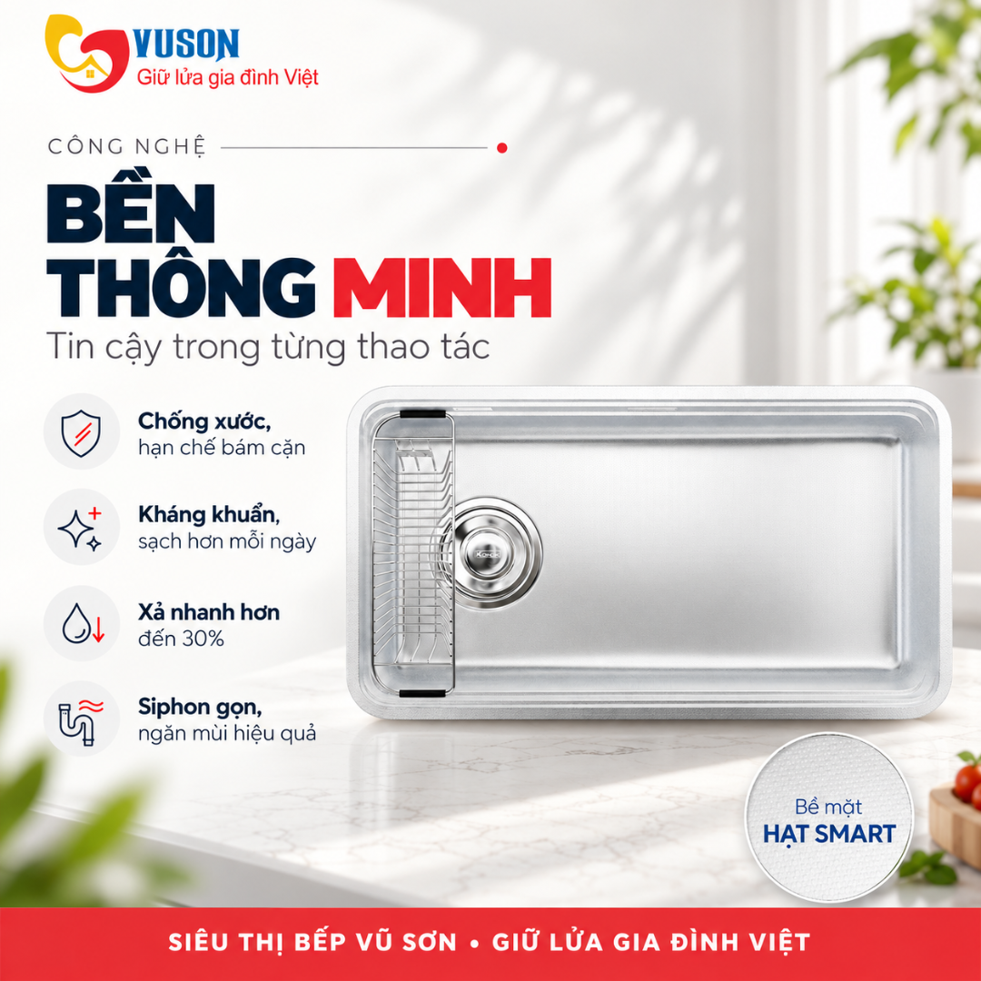 Chậu rửa bát chống xước Konox Tari Smart 8847PP-L