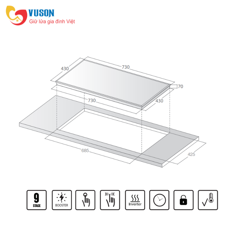 Bếp từ đôi Lorca LCI-809 PRO
