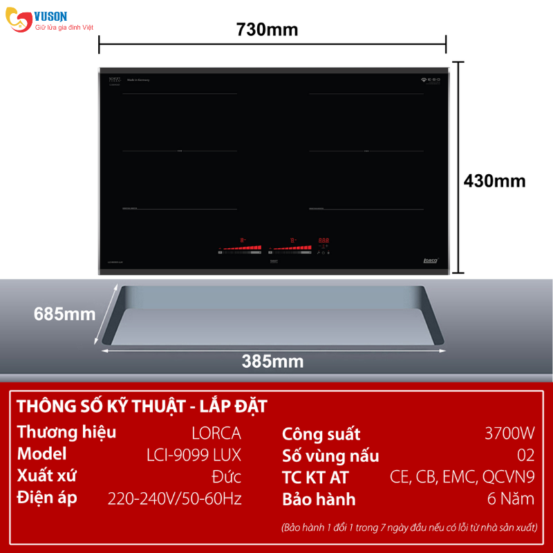 Bếp từ Lorca LCI-9099 LUX