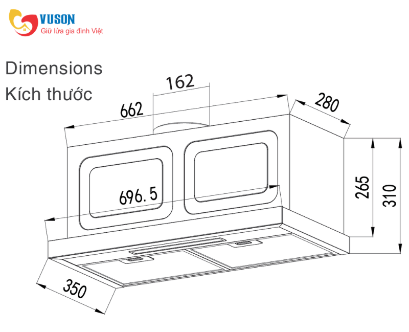 Máy hút mùi Lorca LC 359 BS