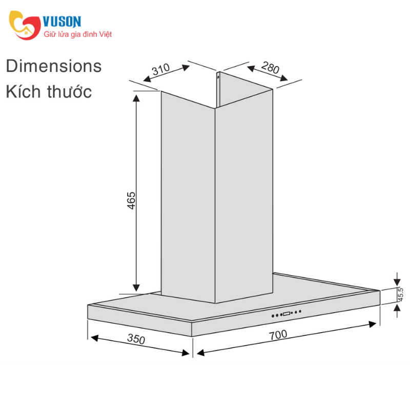 Máy hút mùi Lorca LC 3619 Premium SR8L-70cm