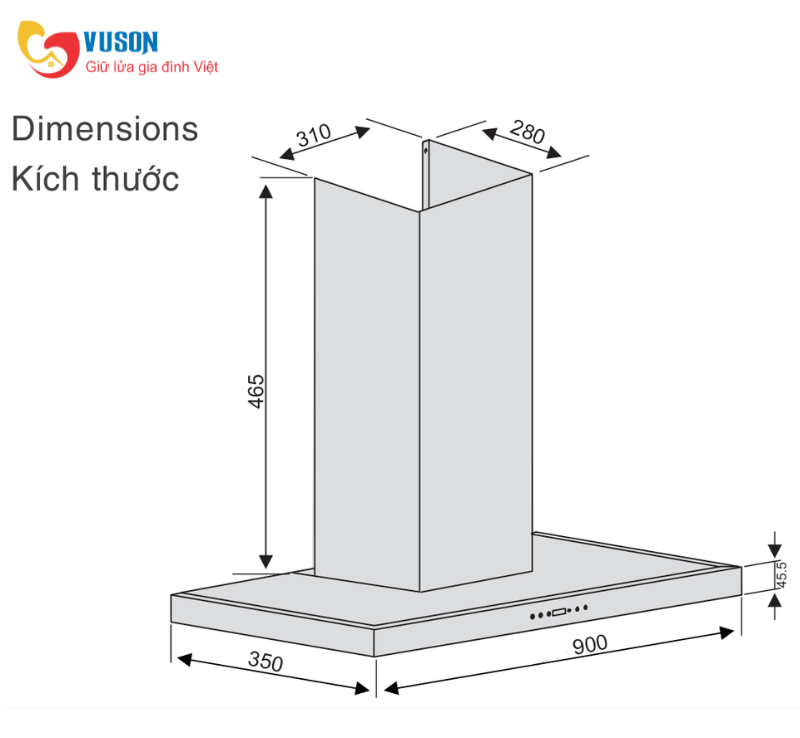 Máy hút mùi Lorca LC 3619 Premium SR8L-90cm