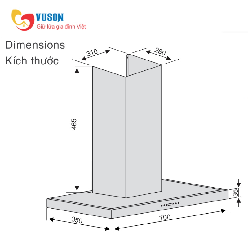 Máy hút mùi Lorca LC 3709 Ultra LuxSR8P-70cm