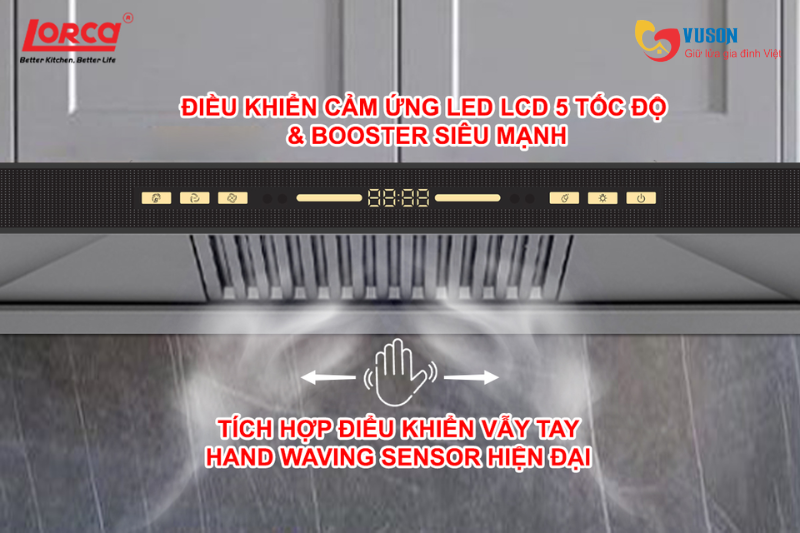 Máy hút mùi Lorca LC 3709 Ultra LuxSR8P-70cm