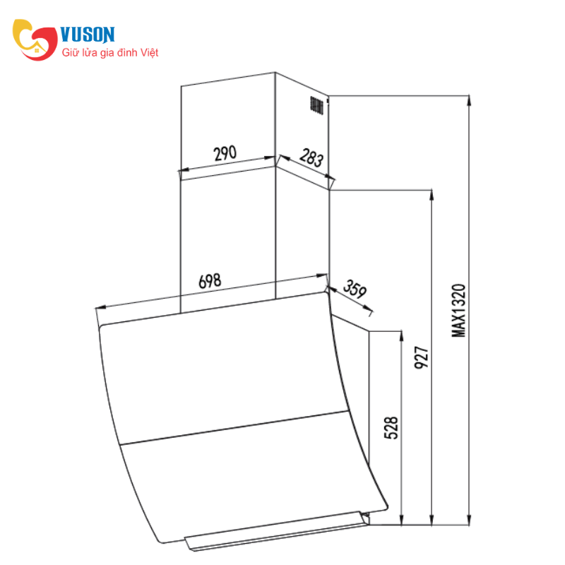 Máy hút mùi Lorca LC 658 VS-70cm