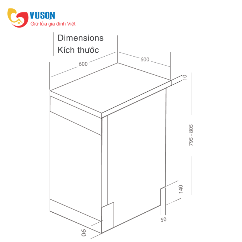 Máy rửa bát Lorca LCI 9018SMS08B