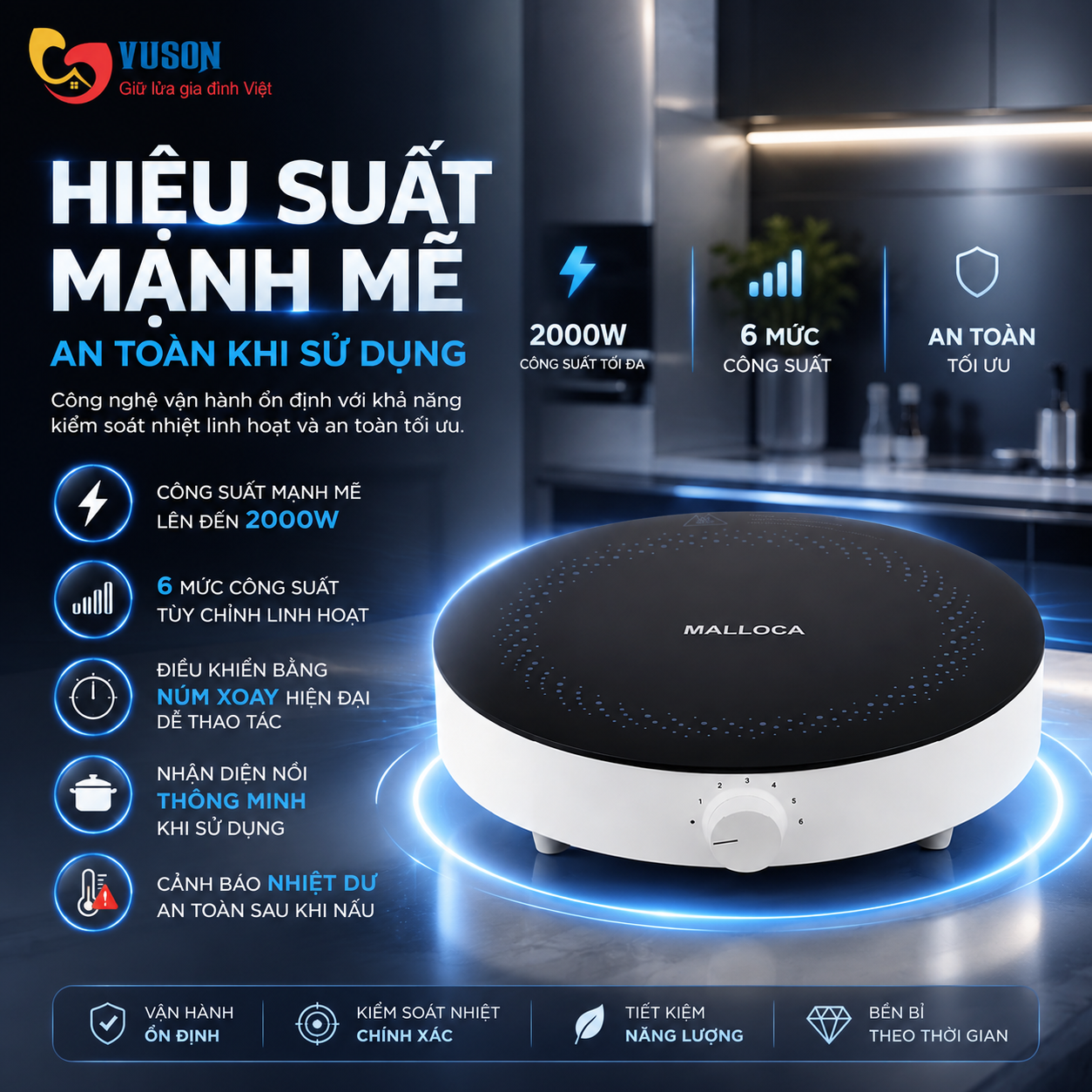 Bếp để bàn Malloca MCT26