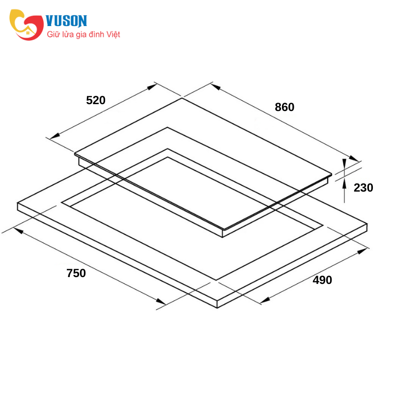 Bếp từ kết hợp hút mùi Malloca HIH 860 FZ
