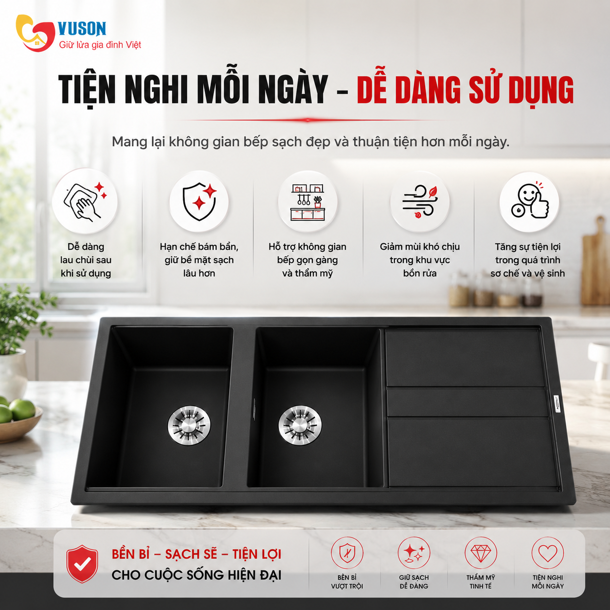 Chậu rửa bát Malloca Black K50086