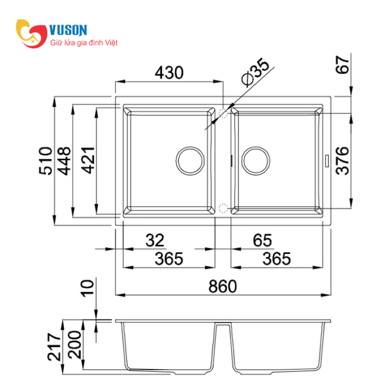 Chậu rửa bát Malloca Grey K45099
