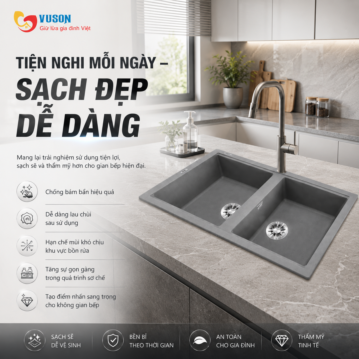 Chậu rửa bát Malloca Grey K45099